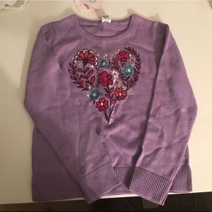 Purple girls sweater with embroidery